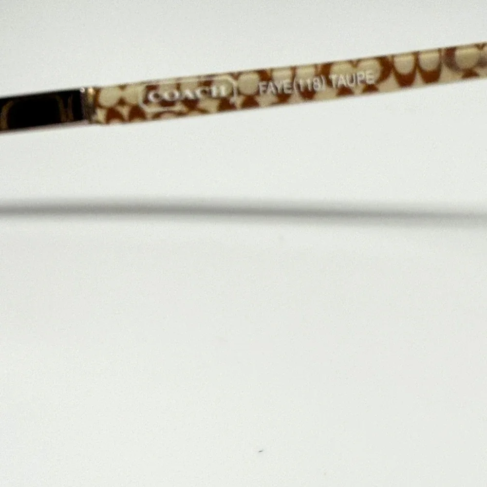 Coach Faye 118 Taupe Oval Eyeglasses Frames Crystal Logo Monogram 135